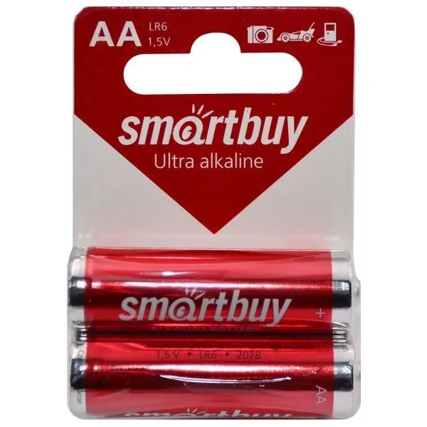 Батарейка AA LR6 алкалиновая SmartBuy (коробка 60шт/по 2шт в блистере)